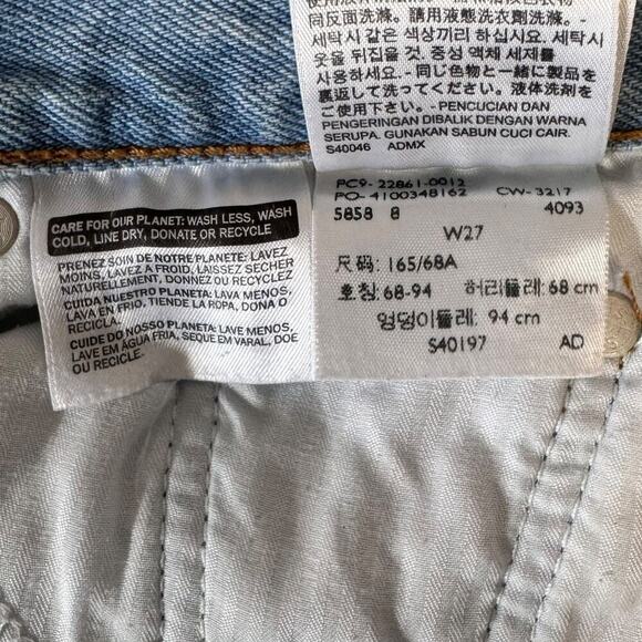 Levi’s 501 Original Fit Button Fly Distressed Knee Raw Hem Jeans, Women’s 27 - Picture 9 of 10